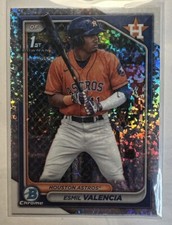 2024 Bowman Chrome Esmil Valencia 1st Mini-Diamond Refractor Astros BCP-75