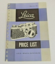 LEITZ LEICA PRICE LIST, JUNE 1953