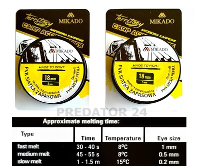 5,0m Mikado PVA Netz 18mm Mesh Nachfüllung Refill Funnel Web Karpfen