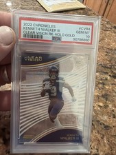 Kenneth Walker III 2022 Panini Clear Vision Holo Gold #/10 CVR4 RC PSA 10 Pop 1
