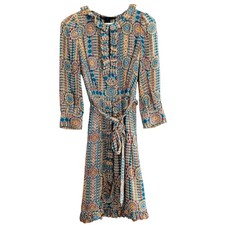 Marc by Marc Jacobs Floral Silk Mini Dress Ruffle Tie Waist Boho Womens Size 2