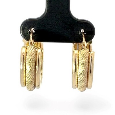 14k Yellow Gold 17.2mm Wide Oval Hoop Earrings with Hinged Backs (KS1019209)