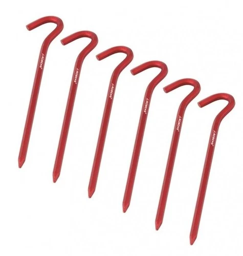 Robens Hexagon Stake - Set of 6 Red Lightweight Aluminium Tent Pegs 18cm