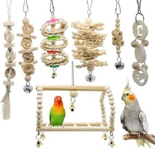 Assorted 7-Piece Bird Parrot Toy Set - Climbing, Chewing Fun for Active Pets