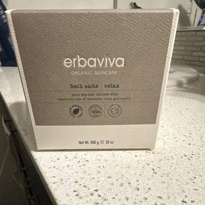 erbaviva Organic Bath Salts Relax 20oz Lavender Rose Neroli Cruelty-Free
