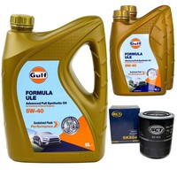 MotoröL Set Gulf Formula ULE 5W-40 7 Liter + ÖLfilter FüR Toyota Land Cruiser 90
