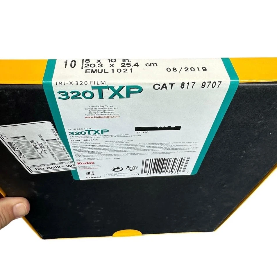 Kodak 320 TXP Black & White Negative Film 8"x10" Stamped 08/2019 - Image 3 of 3