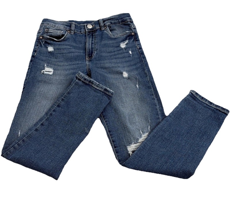 ZARA  Kids Girls BLUE DENIM JEANS WAIST 26” SIZE 13 14 YEARS RIPPED DNM Edition