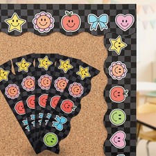 Black Scalloped Bulletin Board Borders 12 x 2.25 Inch Classroom Decor