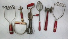 Lot Of 7 Wooden Handle Vintage Kitchen Utensils Farmhouse Primitive Country