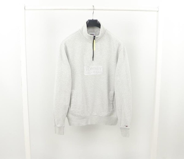 Men Tommy Jeans Sweater Grey Cotton M