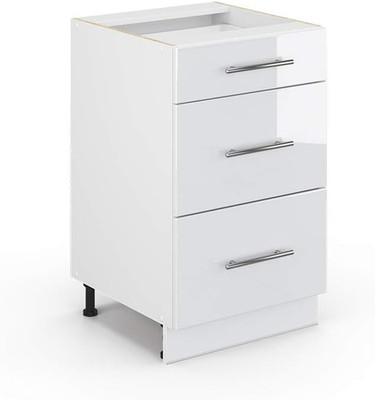 Vicco Küchenunterschrank Fame-Line, Weiß Hochglanz, 50 Cm Ohne Arbeitsplatte, Zu
