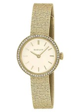 Radley London Gold Plated 27mm Stone Set Mesh Watch NEW