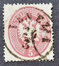 BRIEFMARKEN ÖSTERREICH LOMBARDEI & VENETIEN 1863  ANK 5 b  , Gestempelt