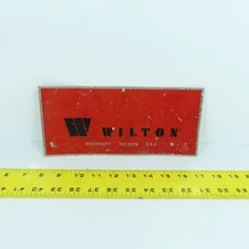 Wilton Machinery Division 10" x 4-1/2" Aluminum Name Legend Logo Plate USA