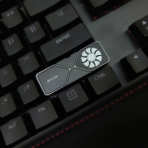 Metal DIY Keycap RTX3080 Fan Rotates Key Cap for Game Keyboard Right SHIFT