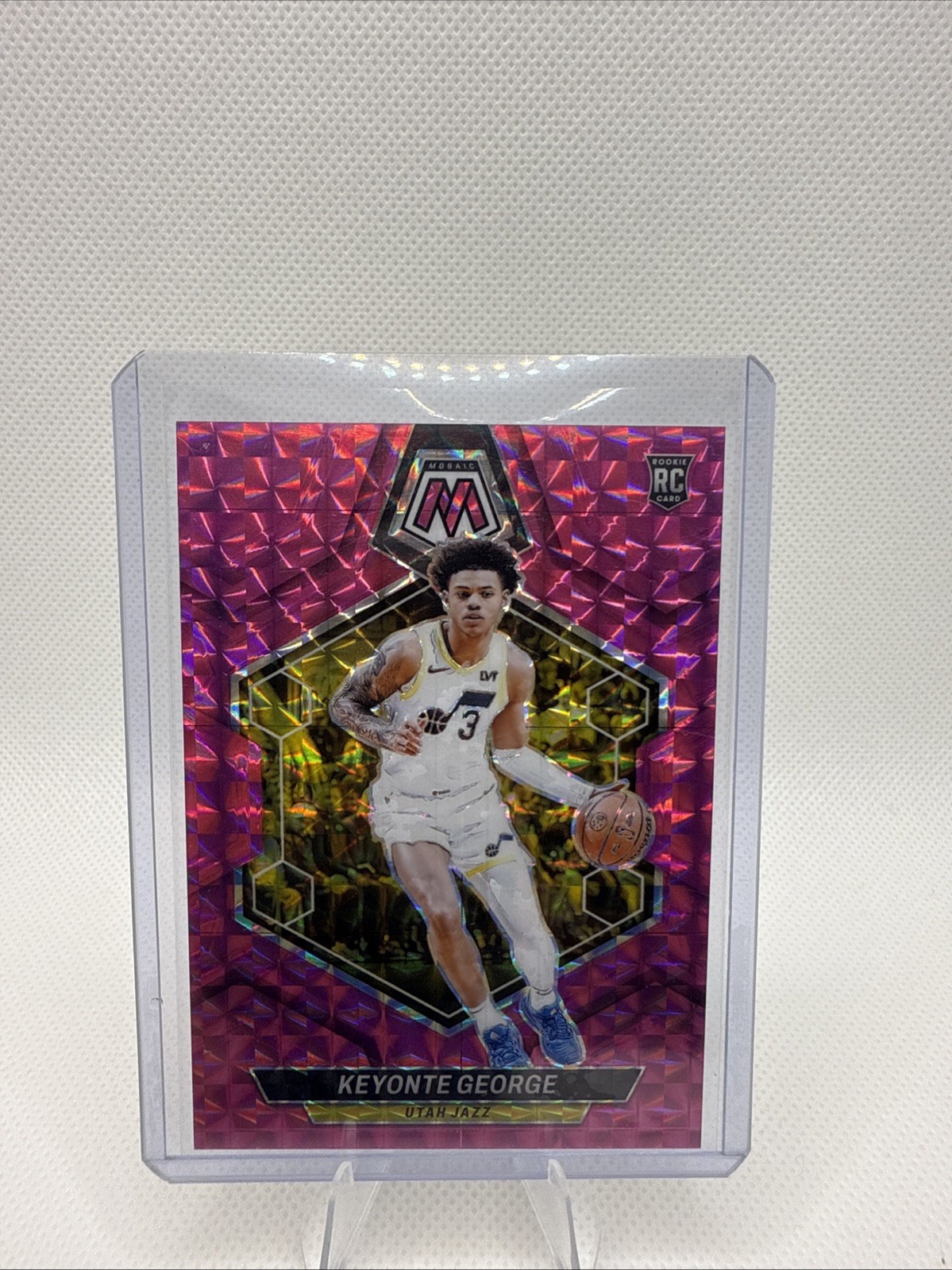 2023-24 Panini Mosaic - Rookies Keyonte George #222 Pink Mosaic Prizm /149 (RC)