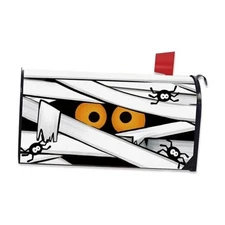 Halloween Mailbox Cover Magnetic Standard Size 20.5" x 18", Spooky Eyes Mummy