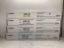 Lot of 4 Genuine Canon GPR-36 Toner Cartridges  2 Cyan, 1 Yellow, 1 Magenta   New