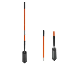 Heavy-Duty Trenching Shovel, 4 In. Steel Blade Narrow Spade with Fiberglass Hand