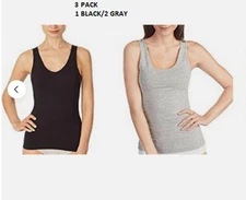 JANE BLEECKER  WOMEN'S Reversible Stretch Tank (BLACK/GRAY XL)NWOT
