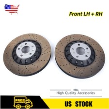FITS FOR 2018-2023 AUDI RS5 2PCS FRONT DRILLED BRAKE DISC ROTORS 375MM