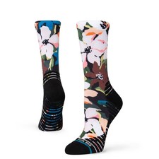 Stance Women Black Crew Polyester Cushion Floral High Volume Casual Socks Sz M