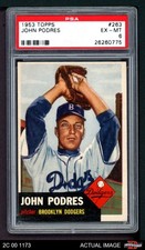 1953 Topps #263 Johnny Podres Dodgers RC PSA 6 - EX/MT