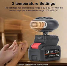 18V/20V Space Heater for DEWALT MAKITA BOSCH MILWAUKEE Battery with USB-A Ports
