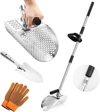 Long Handle Sand Scoop Stainless Steel Shovel Scoop for Metal Detecting for Adul