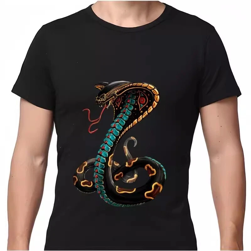 Divertida Camiseta Serpiente 3D Manga Corta Camisa Disfraz Juegos con disfraces Verano Informal Prendas para el torso Camiseta Foto 2 de 3