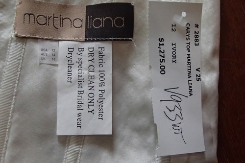 V933WT MARTINA LIANA CARYS TOP SZ 12 IVORY CORSET $1275 WEDDING DRESS GOWN - Picture 3 of 7