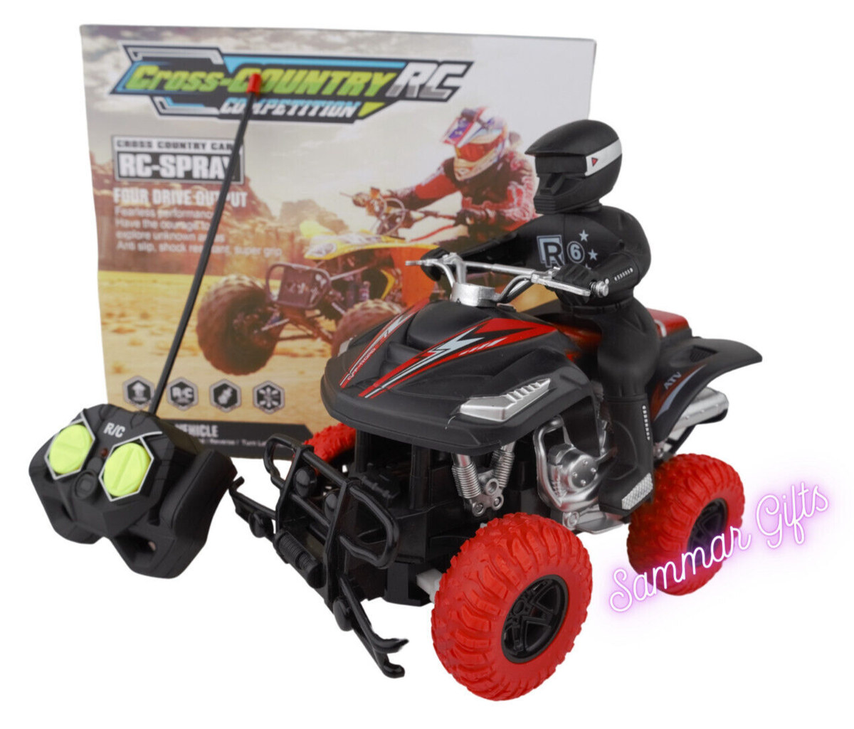 ATV Quad Bike Radio Remote Control RC RED Car with Boy Figure (NEW BOXED)