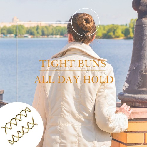 20 Pcs Bobby Blonde Spiral Hair Gems Women Goody Barrettes Bun - Imagen 3 de 6