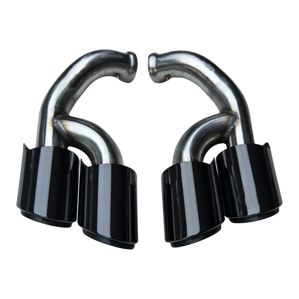 Black Exhaust Tips Muffler Tailpipes for Porsche Cayenne Base 2015-2017 958.2 - Image 2 of 4