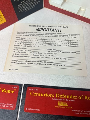 Centurion Defender Of Rome IBM PC Tandy Floppy Disks Computer Game w/ Map - Picture 14 of 20