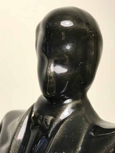 MID CENTURY MODERN ART DECO STYLIZED HIGHLY DECORATIVE BLACK CERAMIC FIGURINES - Picture 5 of 12