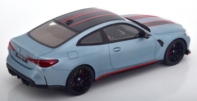 GT Spirit 2022 BMW M4 CSL G82 Matt Gray Metallic/Black/Red 1:18