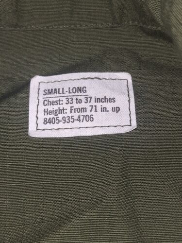 Vintage Vietnam ERA OG-107 Poplin Slant Pocket Shirt Sz Small Long 100 % COTTON - Picture 4 of 5