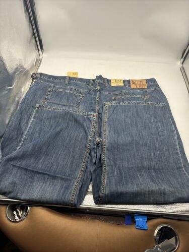 True Nation große und große Herrenjeans entspannte Passform ""Dark Wash"" Baumwolle Denim 56X30 - Bild 13 von 13
