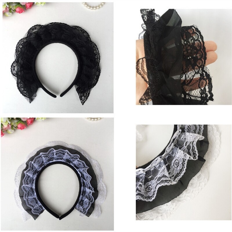 Handmade Headband Multilayer Lace Novelty Hair Accessories Maid Hair