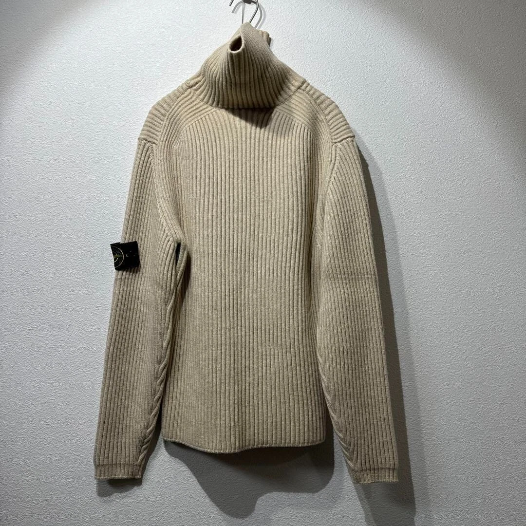 Maglione Stone Island 03AW maglia lana collo tartaruga logo toppa taglia M