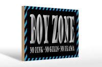 Holzschild Spruch 30X20 Cm Boy Zone No Pink Girls No Drama Schild Wooden Sign