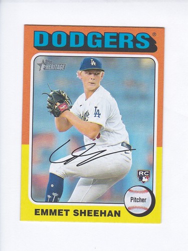 2024 Topps Heritage Mini #187 EMMET SHEEHAN RC Los Angeles Dodgers ROOKIE MINI - Picture 2 of 3