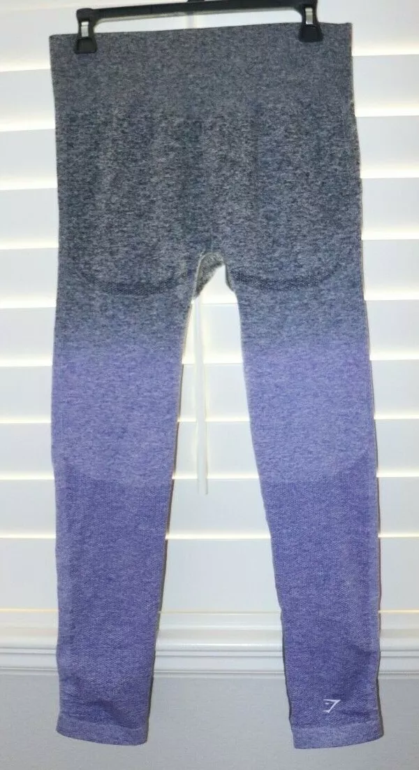 GYMSHARK Adapt Ombre Seamless Leggings Gray Indigo Size XL