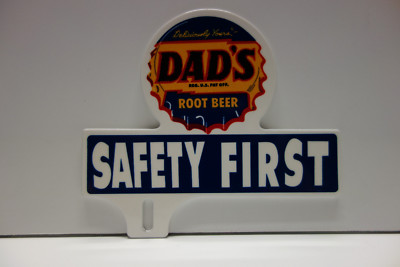 DAD'S ROOT BEER LARGE 4'' High by 4'' 1/2 Wide. VERY NICE PIECE! TOPPER DISPLAY