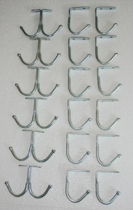 Details About Ceiling Coat Hooks For Lockers Double And Single Prong Lot Of 18 Hooks