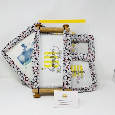Gnomes on Gray Background Grime Guards - Q-Snap Scroll Frame-Cross Stitch/Needle