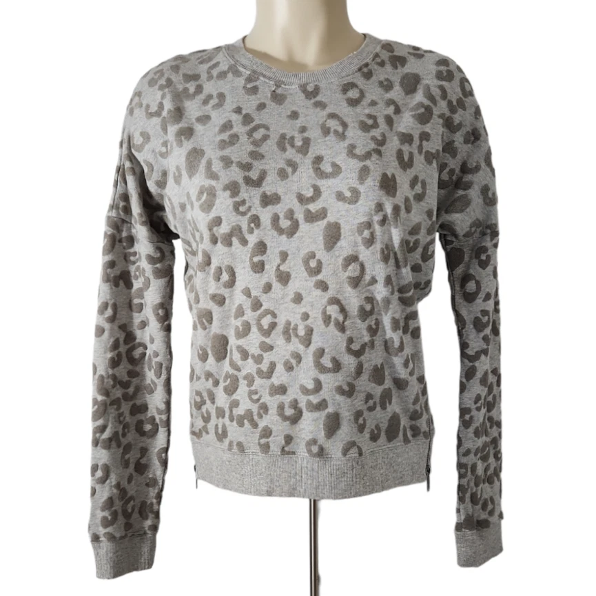 Gray leopard print sweatshirt hot sale