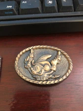 Vintage Mickey Mouse Cowboy Belt Buckle Pyramid Co. in 1970s lic. WALT DISNEY